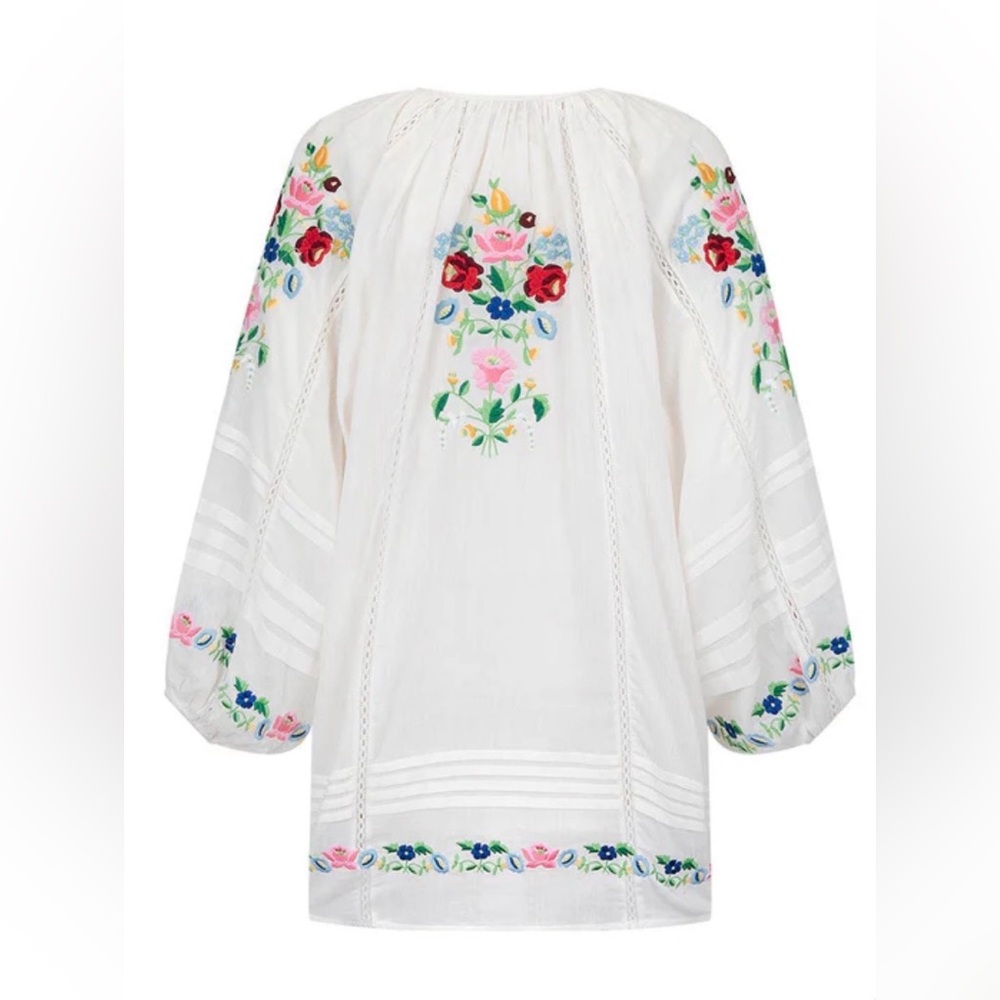TRADE 🌸 SPELL NWT RARE 💐 Florapaloosa Embroidered Tunic Dress Wildflower Size SM - Picture 9 of 15